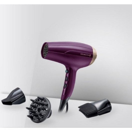 Sèche-cheveux Ionique Remington D5219 Your Style 2300W 3 Températures 2 Vitesses avec Accessoires Violet