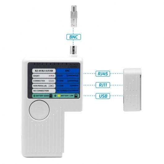 Unotec Testeador de Cables RJ45/RJ11/USB y BNC