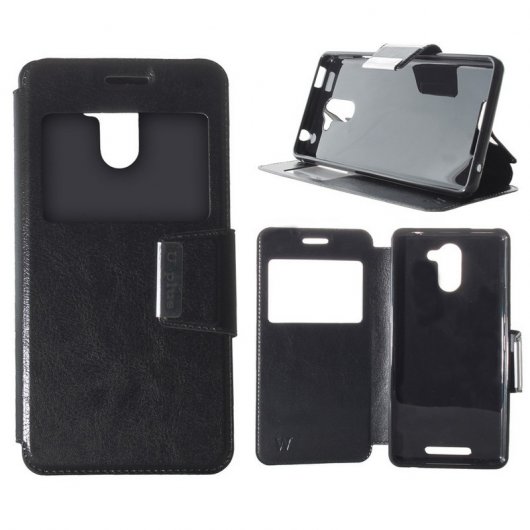 Funda View Cover para Bq Aquaris U Plus Negro