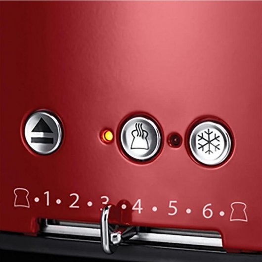 Russell Hobbs Ribbon Red 2 Ranuras Tostadora Retro
