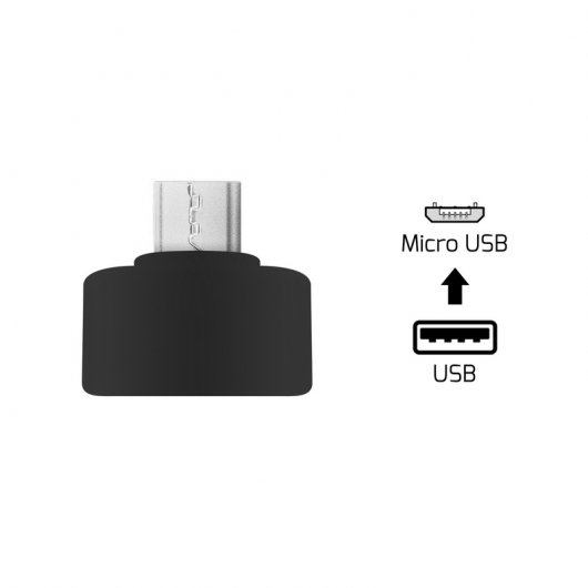 Unotec Mini Adaptador MicroUSB a USB OTG Negro