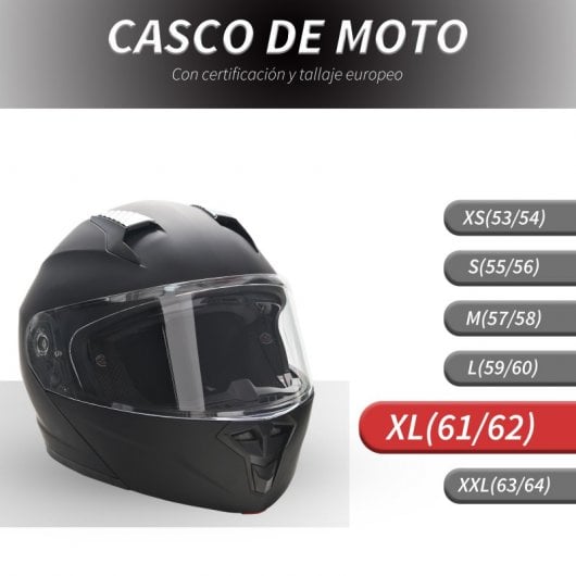 Homcom Casco de Moto Doble Visera con Cabezal Anticolisión y Certificación Europea Negro