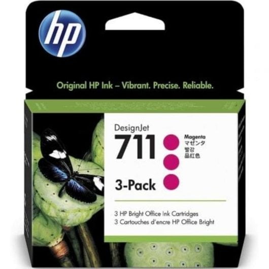 Cartucho de tinta HP 711 Magenta Multipack 3x29 ml para DesignJet
