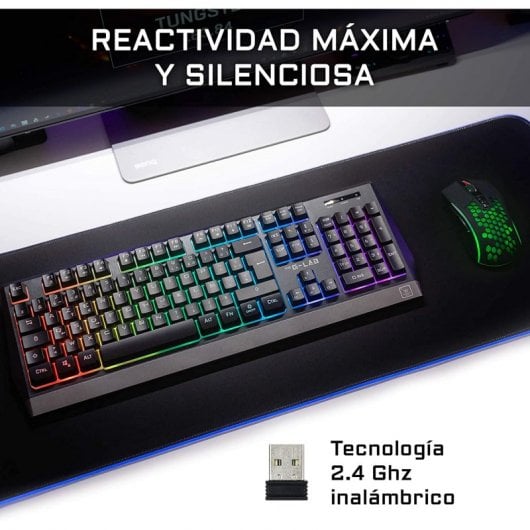 Tastiera e mouse wireless da gioco combinati G-Lab Tungsten