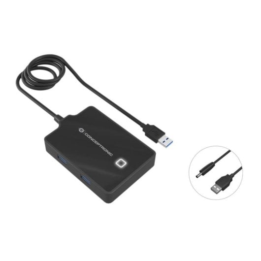 Conceptronic HUBBIES11B HUB 4 Puertos USB 3.0 Negro
