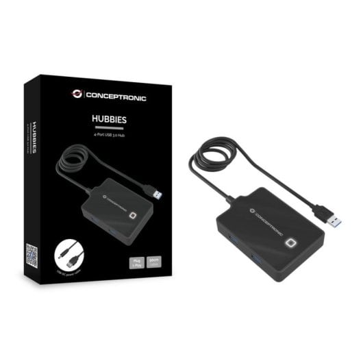 Conceptronic HUBBIES11B HUB 4 Puertos USB 3.0 Negro
