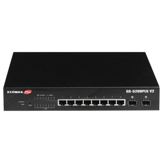 Switch administrable Edimax Pro GS-5208PLG V2 8 ports Gigabit PoE+ + 2 ports SFP