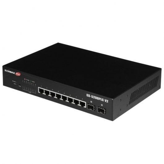 Switch administrable Edimax Pro GS-5208PLG V2 8 ports Gigabit PoE+ + 2 ports SFP