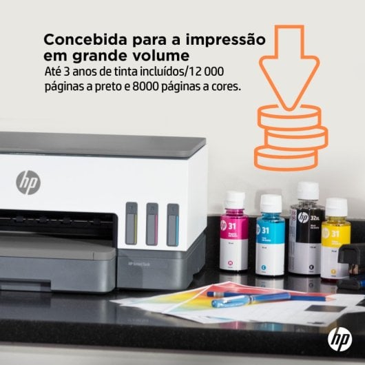 Multifunções HP Smart Tank 7005 Jato de Tinta Colorida WiFi Dúplex Tudo-em-um 3 Anos de Tinta