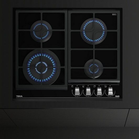 Teka GZC 64320 XB Plaque Gaz Butane 4 Zones 60cm Verre Noir