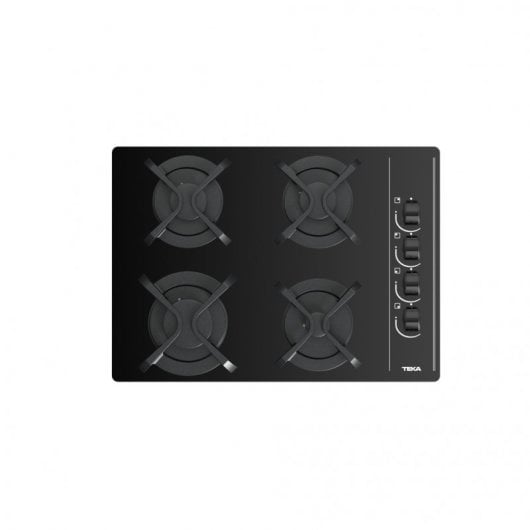 Teka GBC 64003 KBA Butan-Gaskochfeld, 4 Zonen, schwarzes Glas