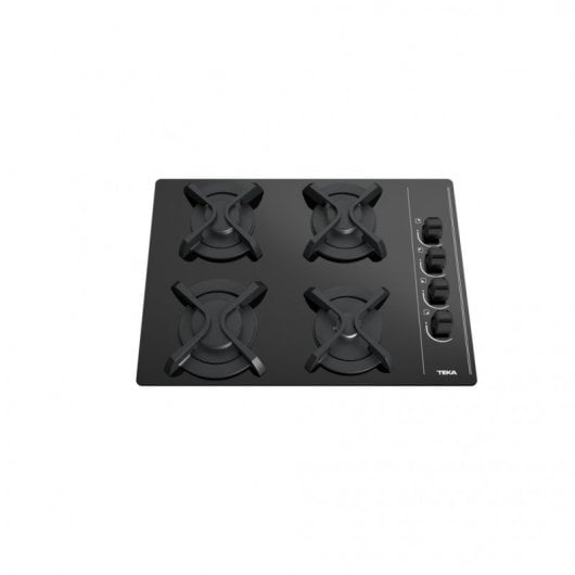 Teka GBC 64003 KBA Butan-Gaskochfeld, 4 Zonen, schwarzes Glas