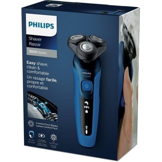Máquina de Barbear Facial Philips Shaver Series 5000 Sem Fios 50min Seco e a Húmido 3 Lâminas