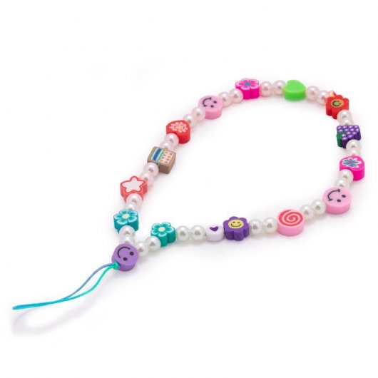 Cool Colgante Universal para Smartphone Pulsera Strap Perlas Mix