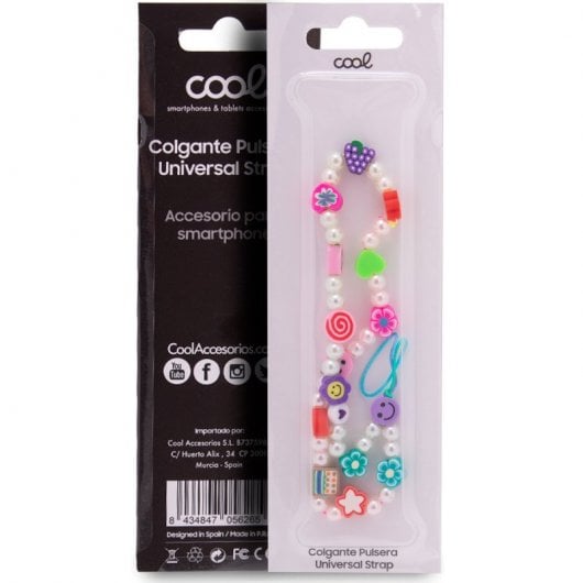 Cool Colgante Universal para Smartphone Pulsera Strap Perlas Mix