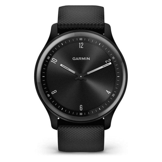 Garmin Vívomove Sport Bluetooth GPS 40mm OLED Noir Bracelet Silicone Etanche 5 ATM SpO2 Cardio