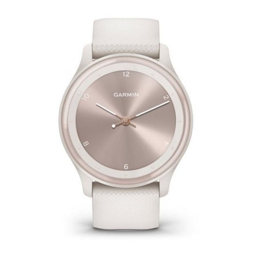 Montre connectée Garmin Vívomove Sport blanche avec détails dorés clairs