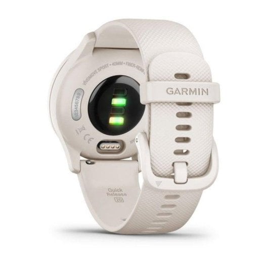 Garmin Vívomove Sport Bluetooth GPS 40mm AMOLED Ivory Light Gold Correa Silikon 5ATM SpO2 Pulsuhr Schlaftracking