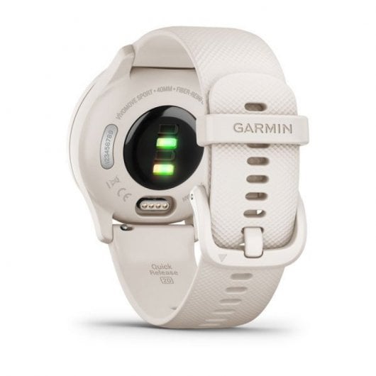 Montre connectée Garmin Vívomove Sport blanche avec détails dorés clairs