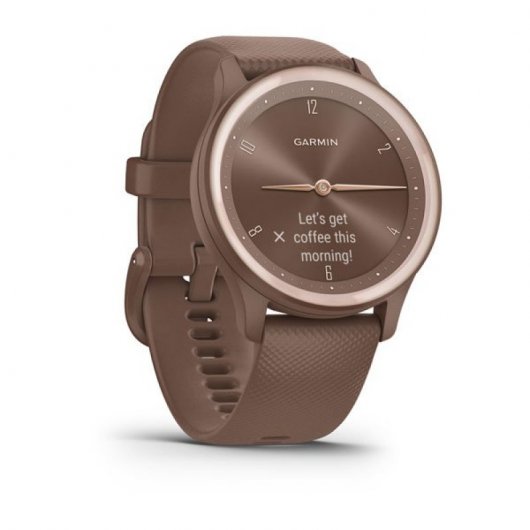 Garmin Vívomove Sport Reloj Smartwatch Cacao con Detalles en Oro Melocotón