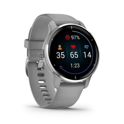 Garmin Venu 2 Plus GPS WiFi NFC 43mm AMOLED Silber Grau M Wasserdicht 5ATM SpO2