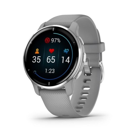 Garmin Venu 2 Plus Bluetooth GPS 43mm AMOLED Gris Étanche 5 ATM Pulsomètre SpO2 Musique