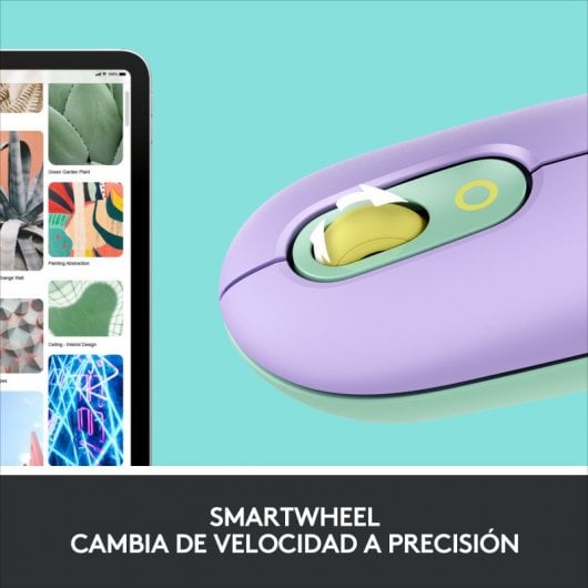 Logitech POP Mouse Wireless con Emoji personalizzabili, Tecnologia SilentTouch, Precisione e Velocità, Design Compatto, Bluetooth, USB, Multidispositivo, Compatibile OS - Daydream