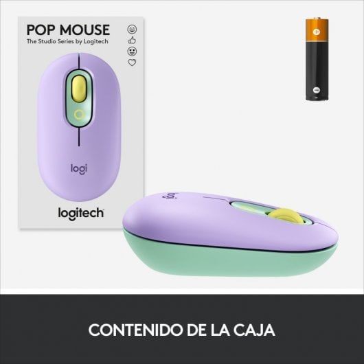 Logitech POP Mouse Wireless con Emoji personalizzabili, Tecnologia SilentTouch, Precisione e Velocità, Design Compatto, Bluetooth, USB, Multidispositivo, Compatibile OS - Daydream