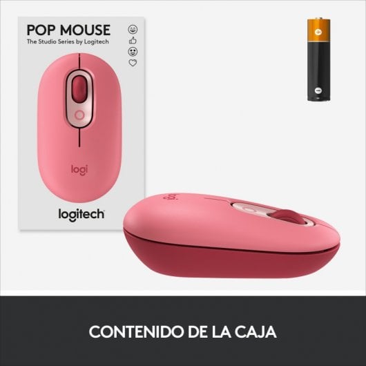 Souris sans fil Logitech POP Heartbreaker Emoji Personnalisable 4000DPI Rose