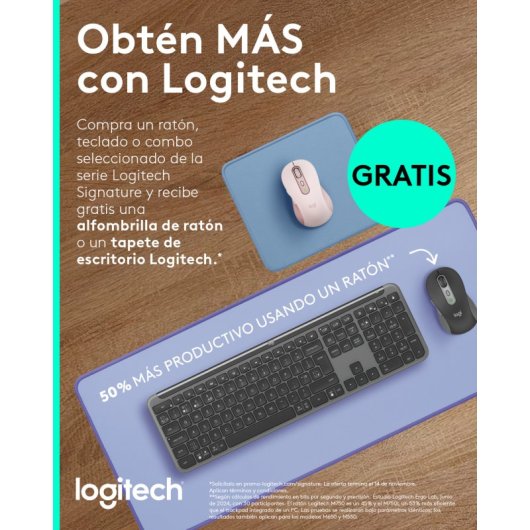 Logitech Signature M650 Ratón Bluetooth para Manos Pequeñas a Medianas, Clics Silenciosos Blanco