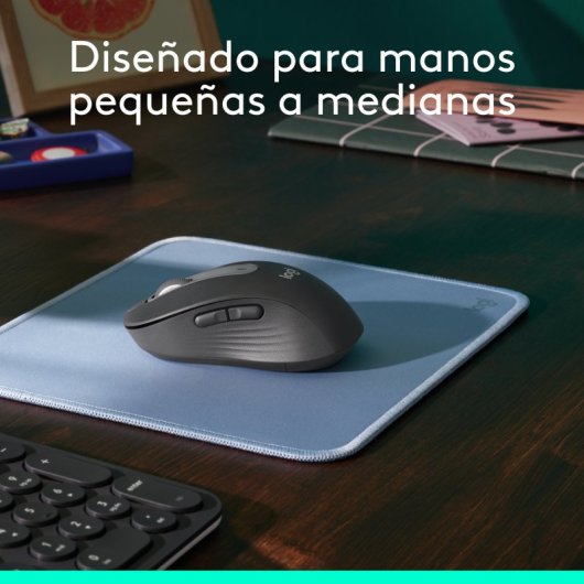 Logitech Signature M650 Ratón Bluetooth para Manos Pequeñas a Medianas, Clics Silenciosos Gris