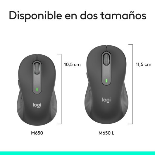 Logitech Signature M650 Ratón Bluetooth para Manos Pequeñas a Medianas, Clics Silenciosos Gris