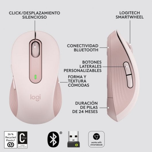 Logitech Signature M650 Maus Büro rechts RF Wireless + Bluetooth Optisch 4000 DPI (910-006254)