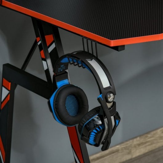 Homcom Mesa Gaming con Soporte de Monitor Portavasos y Gancho para Auriculares