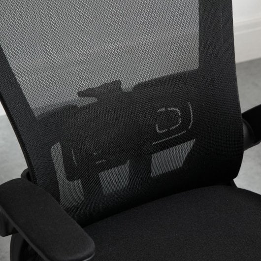 Vinsetto Silla Oficina Altura Ajustable de 114-122cm Reposabrazos Plegable Negra