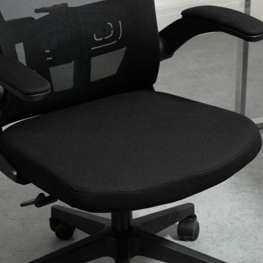 Vinsetto Silla Oficina Altura Ajustable de 114-122cm Reposabrazos Plegable Negra