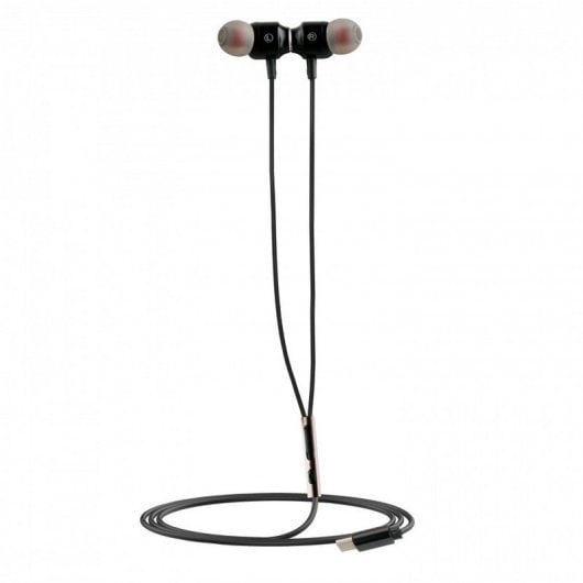 Muvit M1C Auriculares Estéreo Magnéticos USB Tipo C Pretos