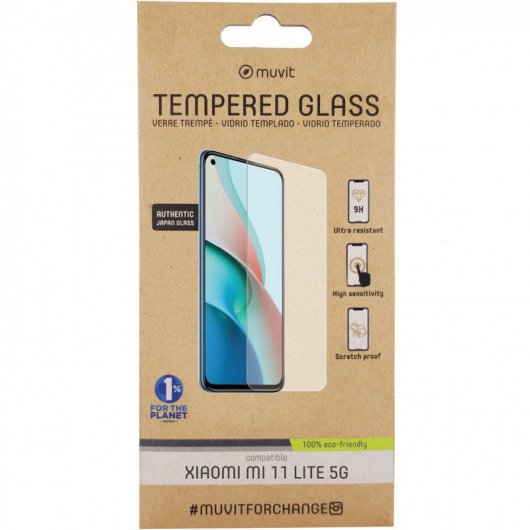 Protecteur d'écran en verre trempé plat Muvit for Change pour Xiaomi Mi 11 Lite 5G