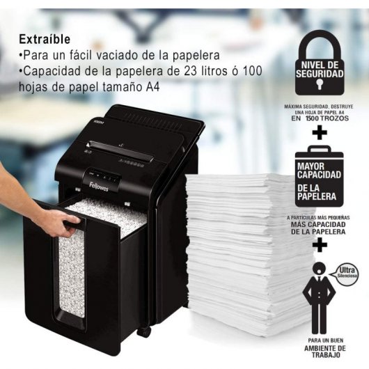 Destructeur de papier Fellowes Automax 100M 23L