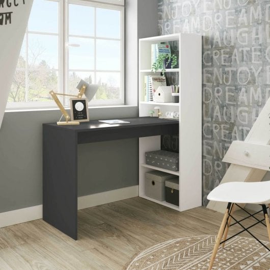 Habitdesign Duplo Mesa de Escritorio con Estantería