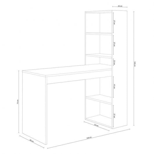 Habitdesign Duplo Mesa de Escritorio con Estantería