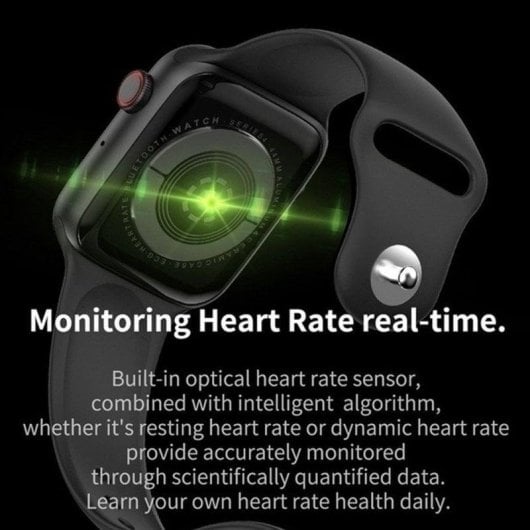 Klack GK500 Bluetooth 44mm Ecrã TFT Preto Monitor de SpO2, Pulsação, Sono, Pressão