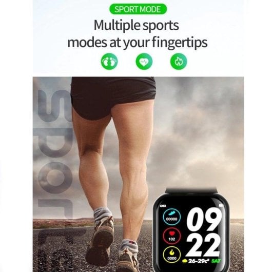 Klack LK8 Bluetooth Smartwatch Caixa e Pulseira Cinza Monitorização de Sono