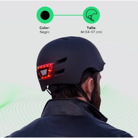Youin Casco con Luz LED Negro Talla M 55-28cm