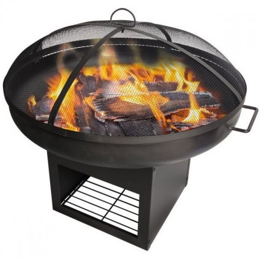 Purline EFP63 Brasero de Exterior con Tapa Acero Negro