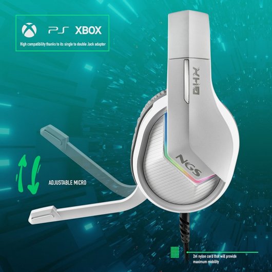 NGS GHX-515 Auriculares Gaming RGB Multiplataforma Blancos