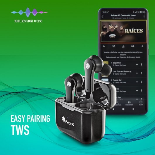 NGS Artica Bloom Auriculares Bluetooth TWS Negros