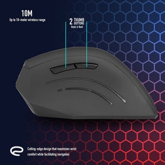 NGS Evo Zen Rato Ergonómico Vertical Sem Fios 1600DPI
