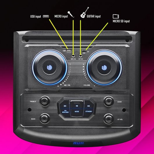 NGS Wild Dub 3 Altifalante Portátil Bluetooth/TWS Subwoofer Duplo 15" 1200W