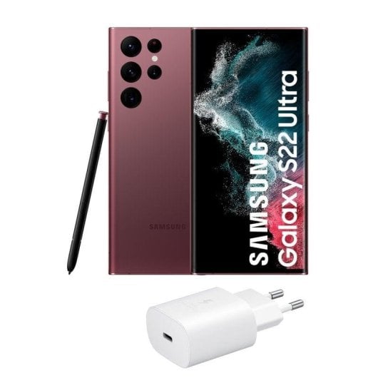 Samsung Galaxy S22 Ultra 5G 12Go 256Go Bordeaux 6,8 pouces S Pen inclus